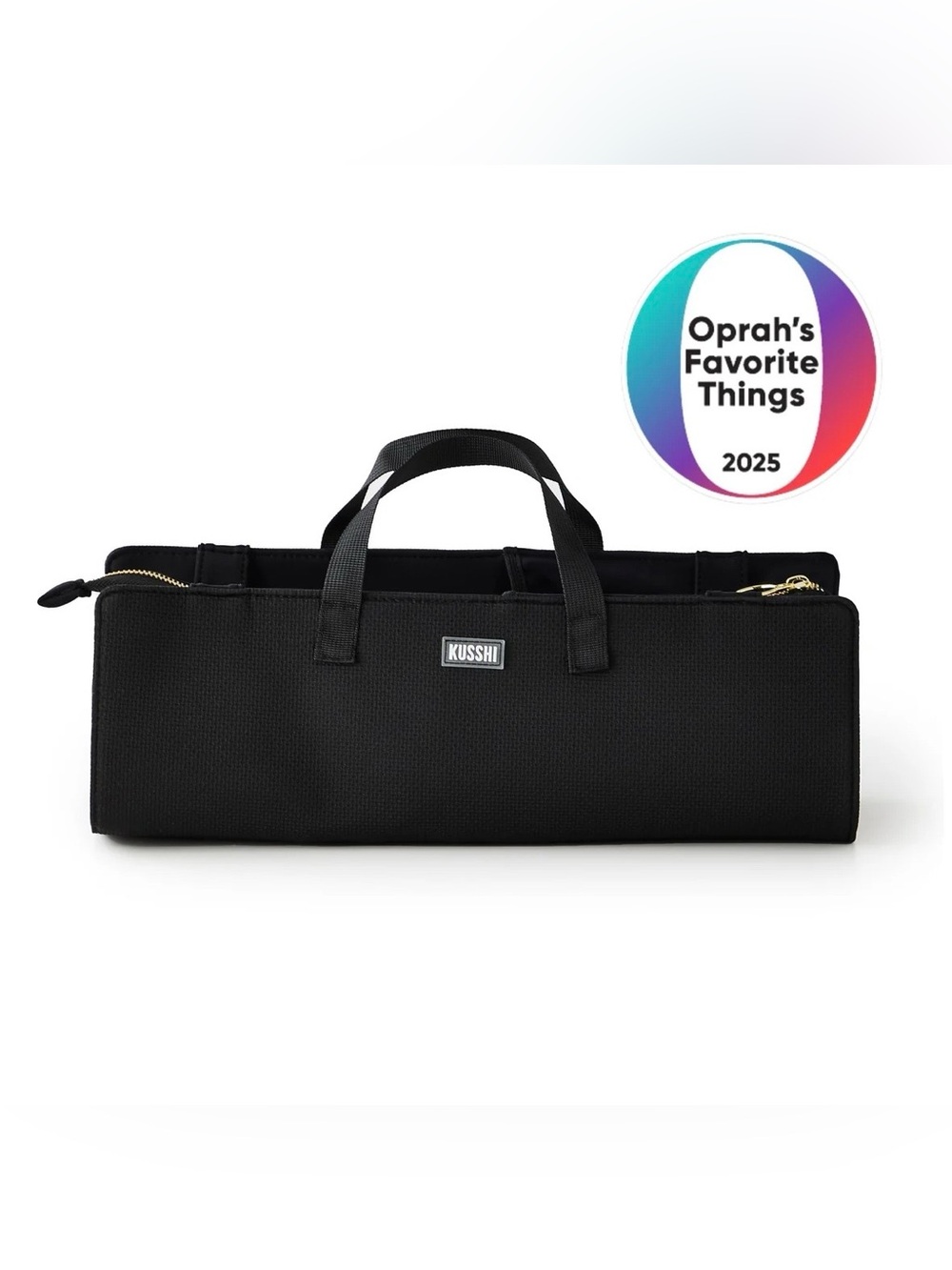 KUSSHI Black Travel Roll-Up Styling Tool Cosmetics Makeup Bag